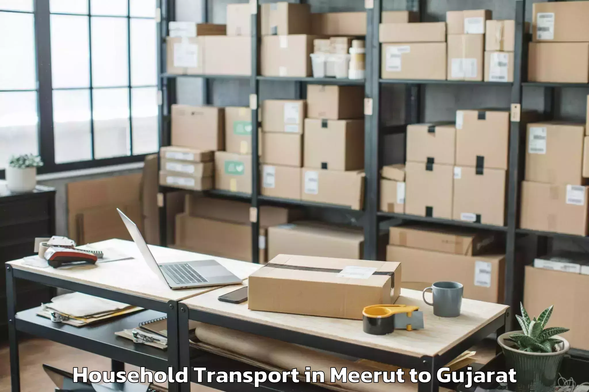 Easy Meerut to Amod Household Transport Booking